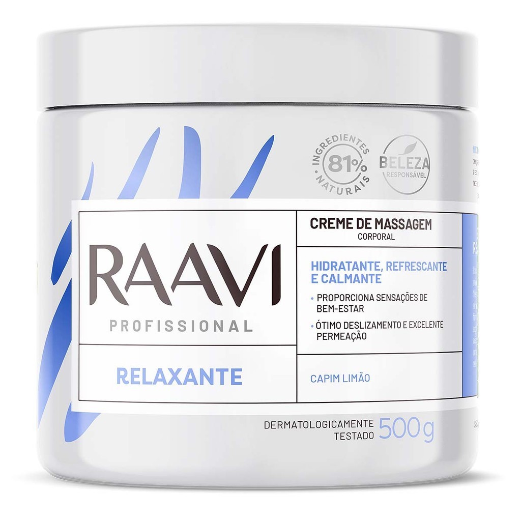 Creme de Massagem Corporal Relaxante 500g - Raavi em Oferta na Shopee