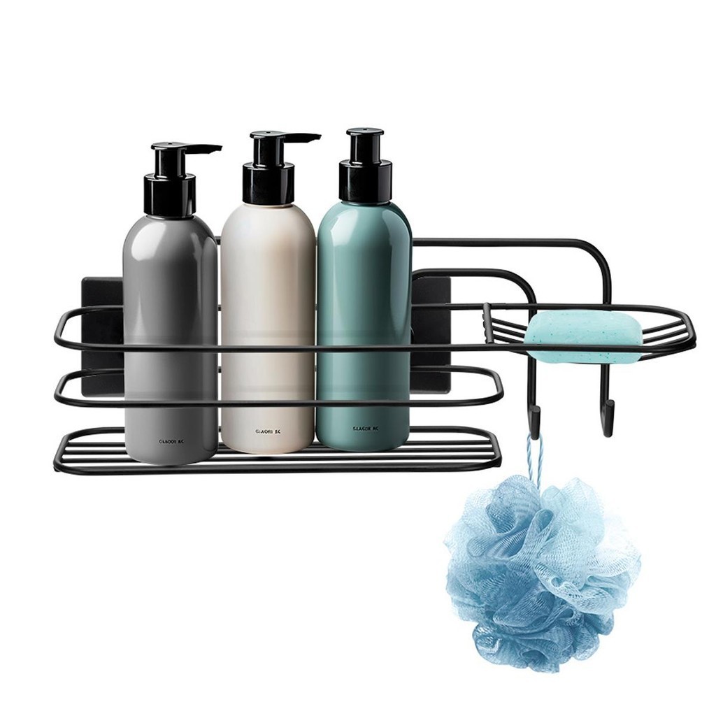 Porta Shampoo Com Saboneteira Dupla Face 3M Black 3434 - Arthi em Oferta na Shopee