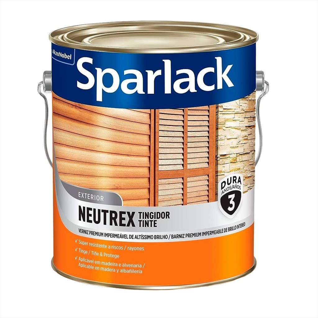 Verniz Sparlack Neutrex Brilhante 3,6 Litros | Tingidor Cores Madeira