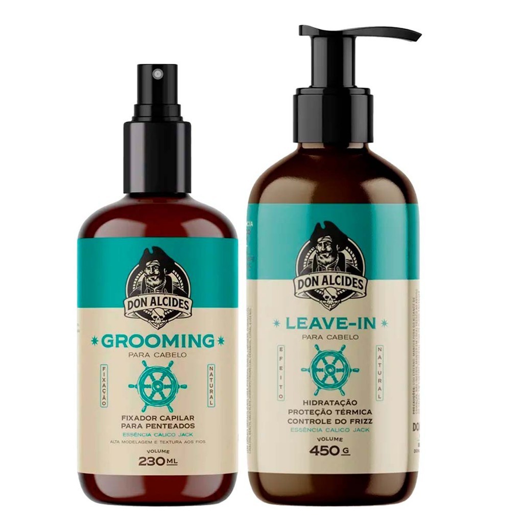 Kit Grooming e Leave-in Para Cabelo Calico Jack Don Alcides