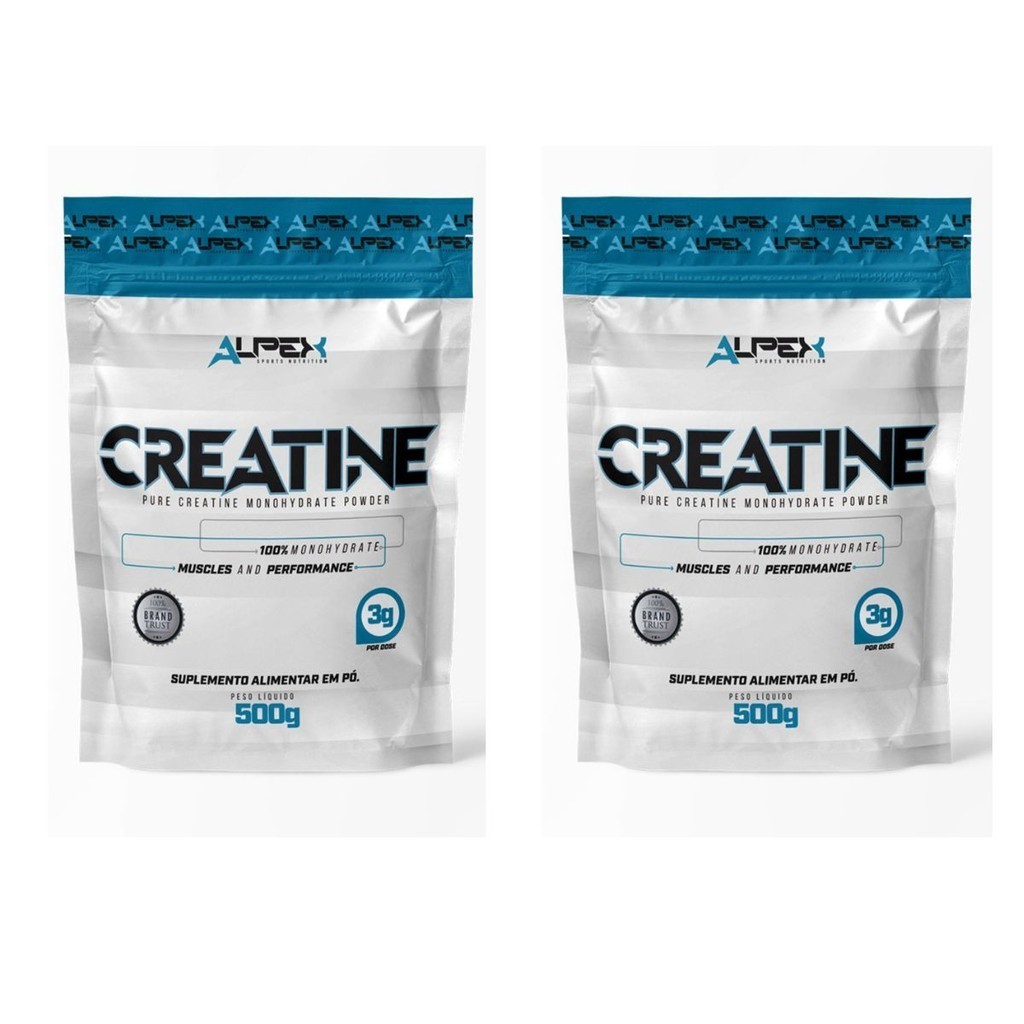Kit Creatina 100% Pura 1kg (2und 500g) - Alpex  Nutrition