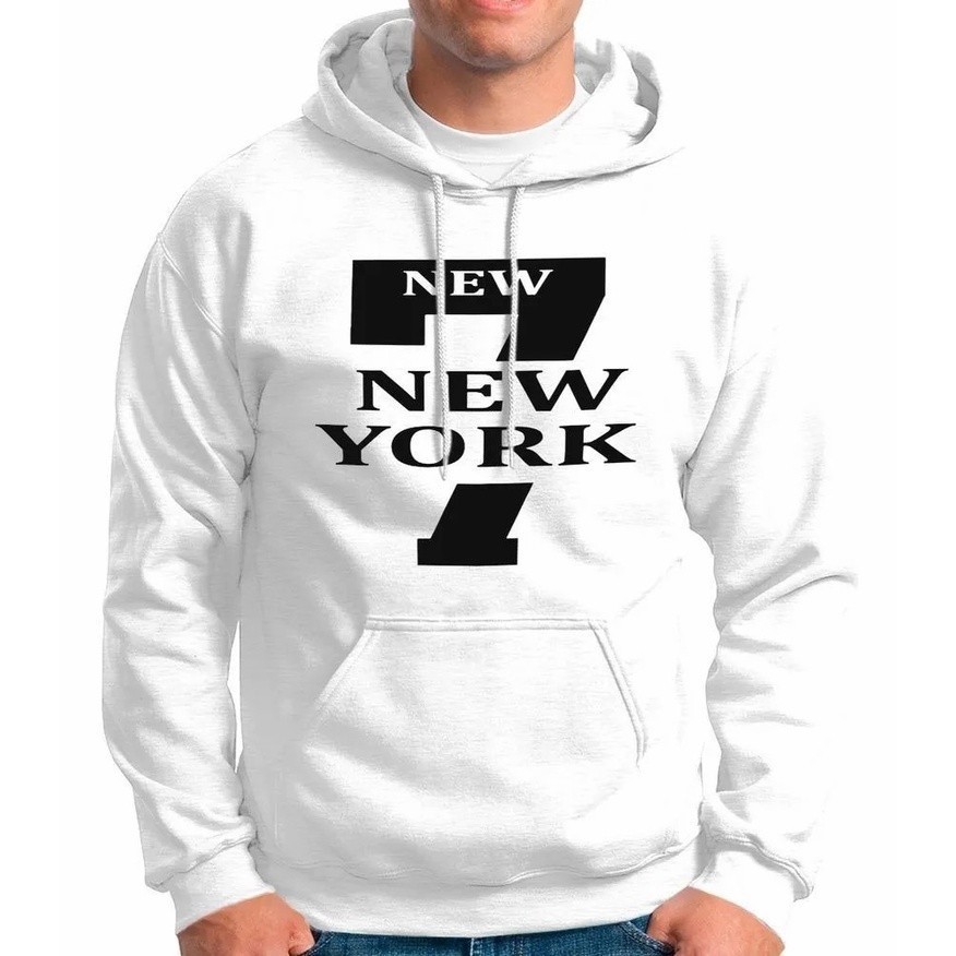 Blusa de frio Moletom Masculino Canguru Lançamento 7 New York Masculino Feminino Flanelado Casaco Premium Exclusiva