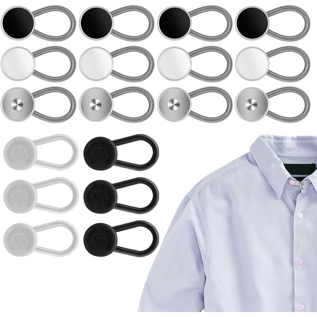 10Pcs Fivelas Retráteis Botões De Metal Colarinho Extensor De Cintura Para Vestidos De Camisa Algemas , Casaco , Calça Jeans Homens E Mulheres