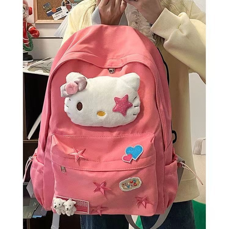 Mochila Escolar Para Meninas Hello Kitty Bolsa Escolar Fofa Para Estudantes Mochila Resistente Desgaste Grande Capacidad em Oferta na Shopee