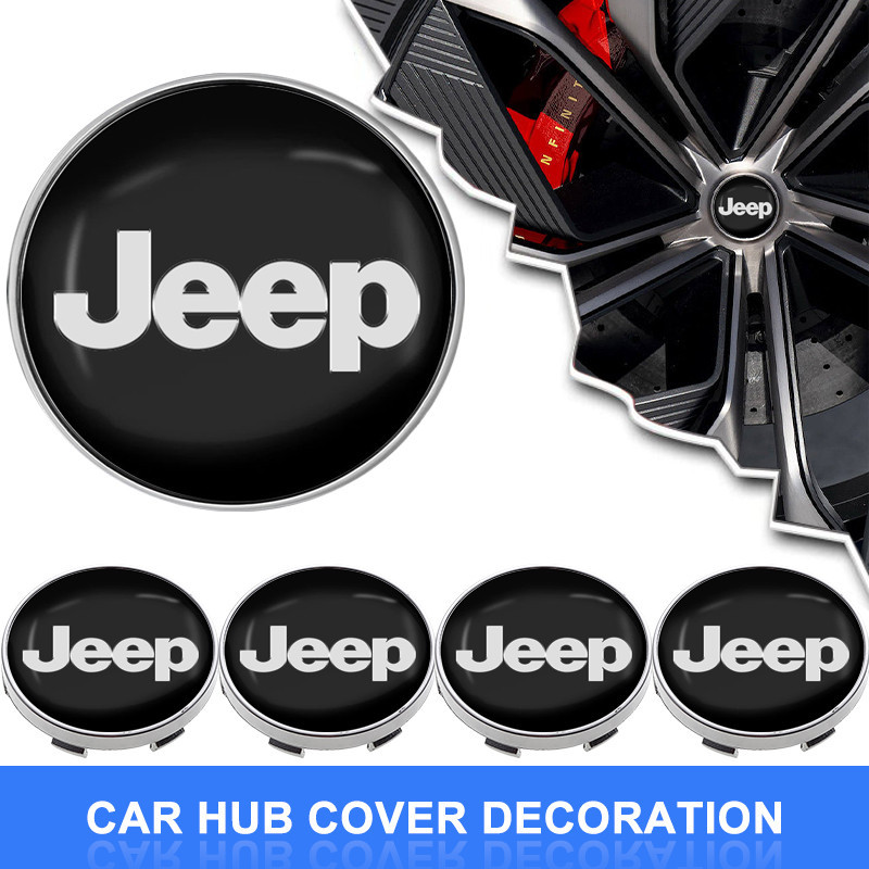 4 Pçs 56mm/60mm Capa De Aro Do Carro Decalque Pneu Roda Centro Hub Tampa Adesivo Emblema Para Jeep Renegado Bússola Wran