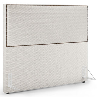 Cabeceira Cama Box Casal Com Tachas 140 cm Vicenza L02 Bouclê Cru - Lyam Decor em Oferta na Shopee