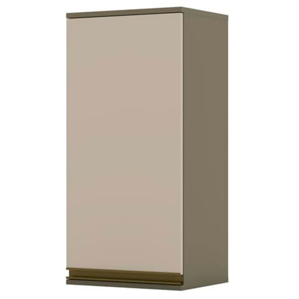 Armário Aéreo Cozinha Évelin 1 Porta 2 Prateleiras Duna/Cristal - Henn