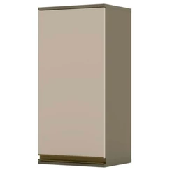 Armário Aéreo Cozinha Évelin 1 Porta 2 Prateleiras Duna/Cristal - Henn
