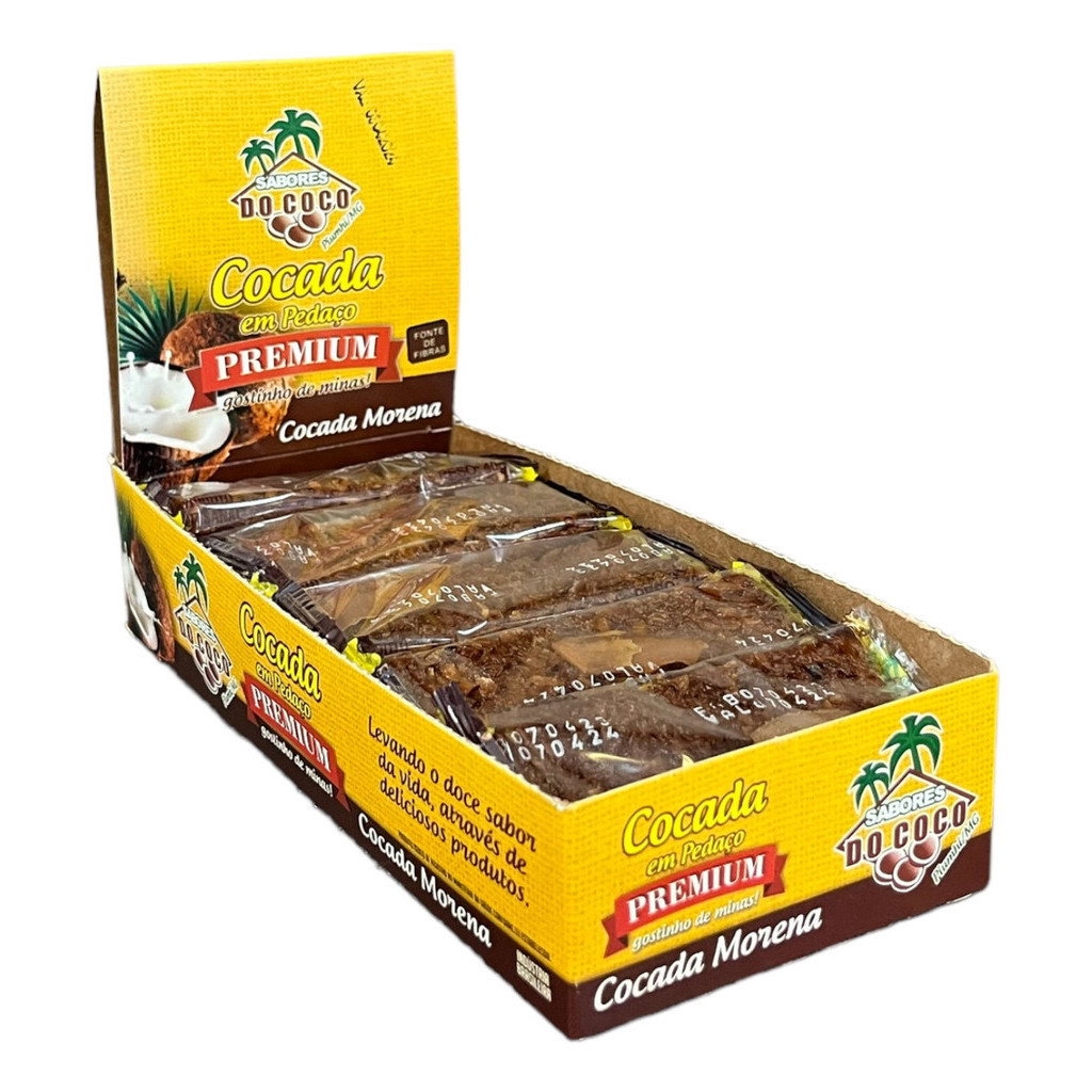 Doce Cocada Artesanal Morena Premium Sabores do Côco Display 600g Serra da Canastra Minas Gerais em Oferta na Shopee