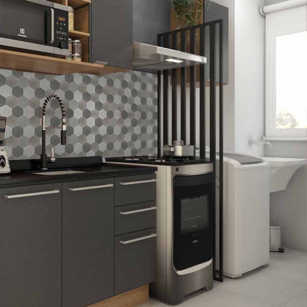 Divisoria Integrada Preto Projemob em Oferta na Shopee