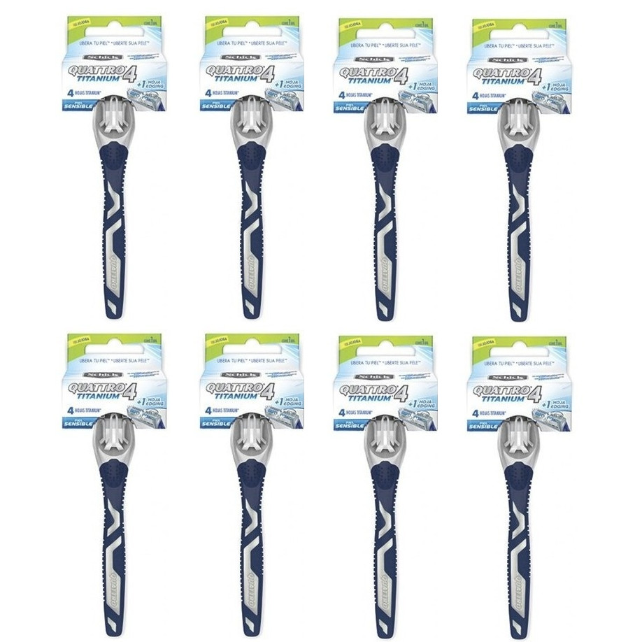 8 Un. Aparelho De Barbear Schick Quattro Titanium