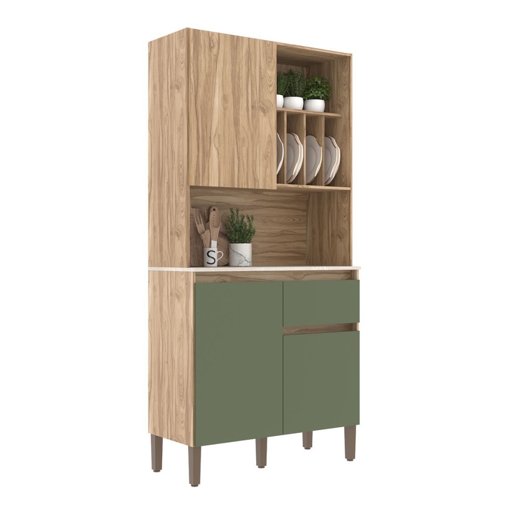 Armário de Cozinha 3 Portas 1 Gaveta Carvalho Oak/Arbo/Petra - Decibal