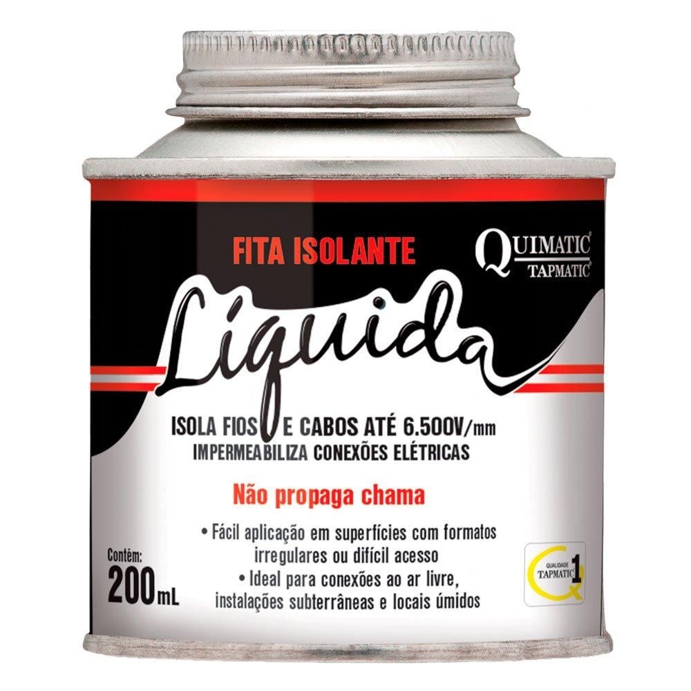Fita Isolante Liquida Preta Isola 6500V Espessura 1mm 200ml - Quimatic - Home & Living