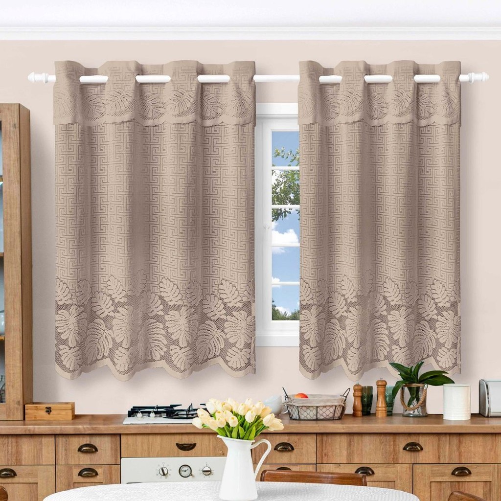 Cortina de Renda Costela de Adão 2,50x1,25m + Bandô Diversas Cores