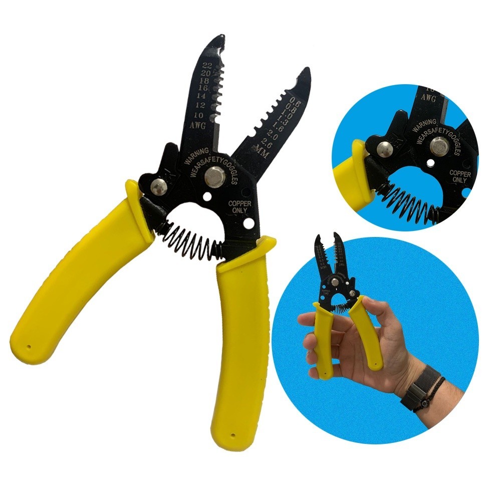 Alicate Desencapador Descascador Corta Fios 7 Em 1 Multifuncional 0,6 A 2,6mm