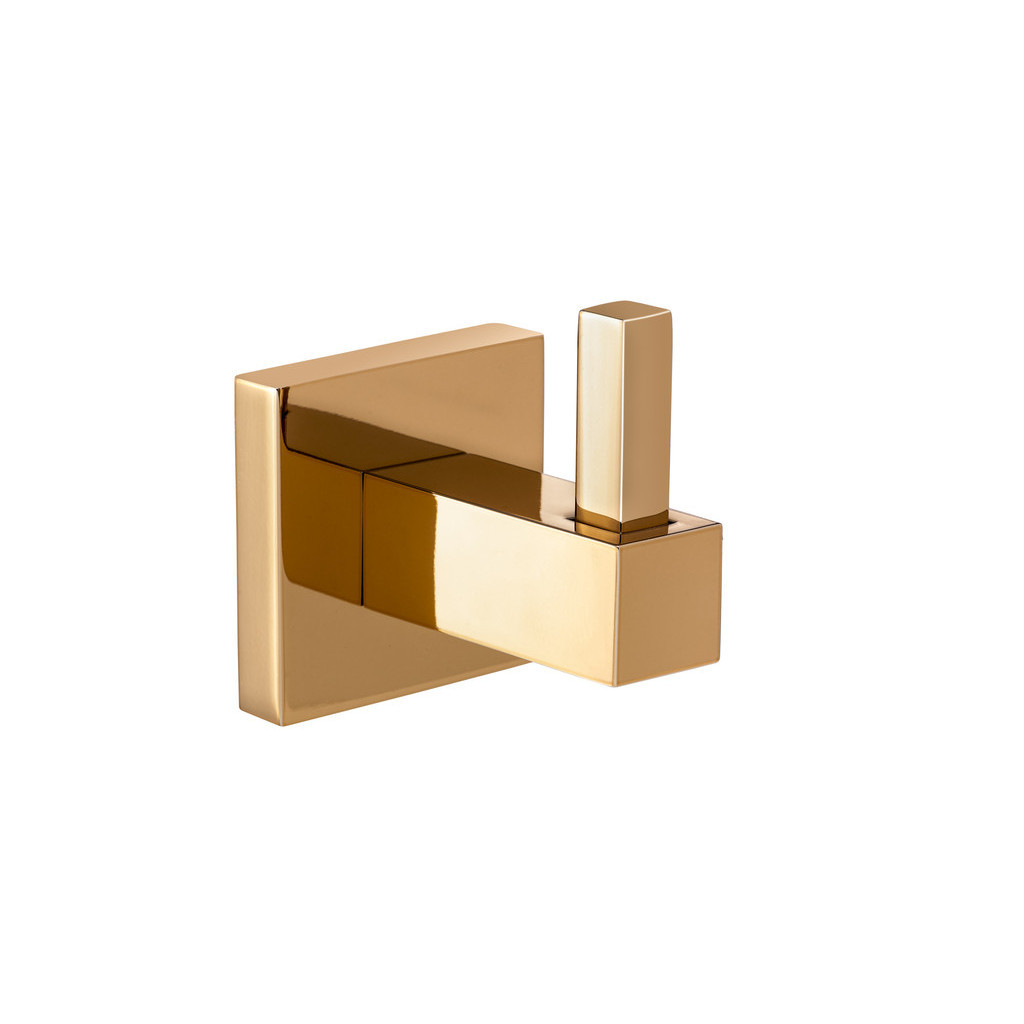 Cabide Luxo Para Banheiro Quadrado Dourado Gold