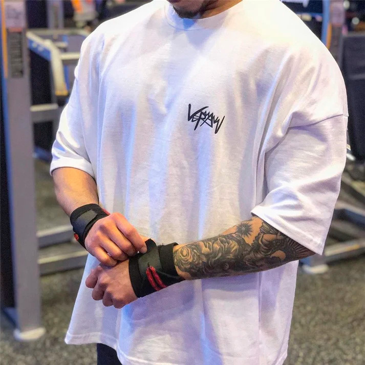 Camisa Camiseta Oversized Grande Musculação Algodão Casual Treino Academia Confortavel