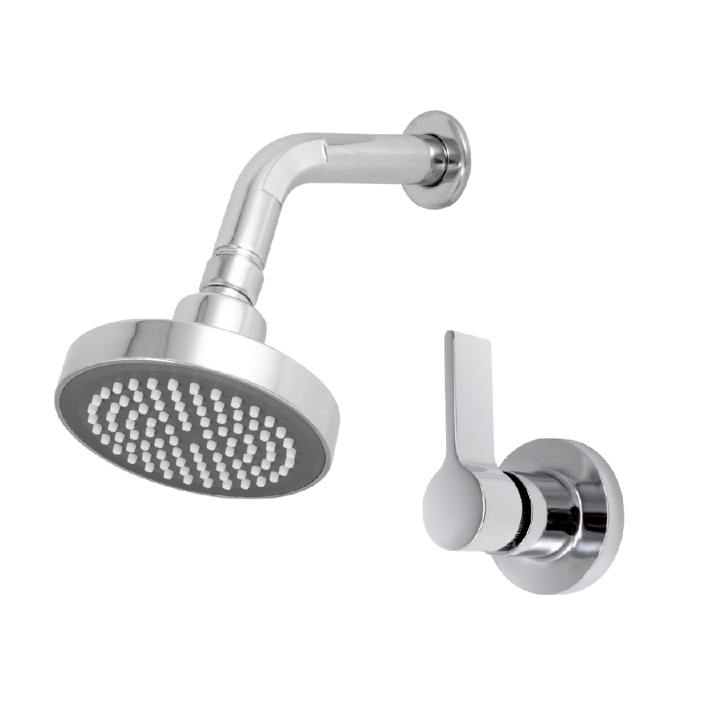 Kit Ducha Chuveiro Externo Slim 100mm Articulável Cromado Piscina Banheiro + Registro Alavanca ABS