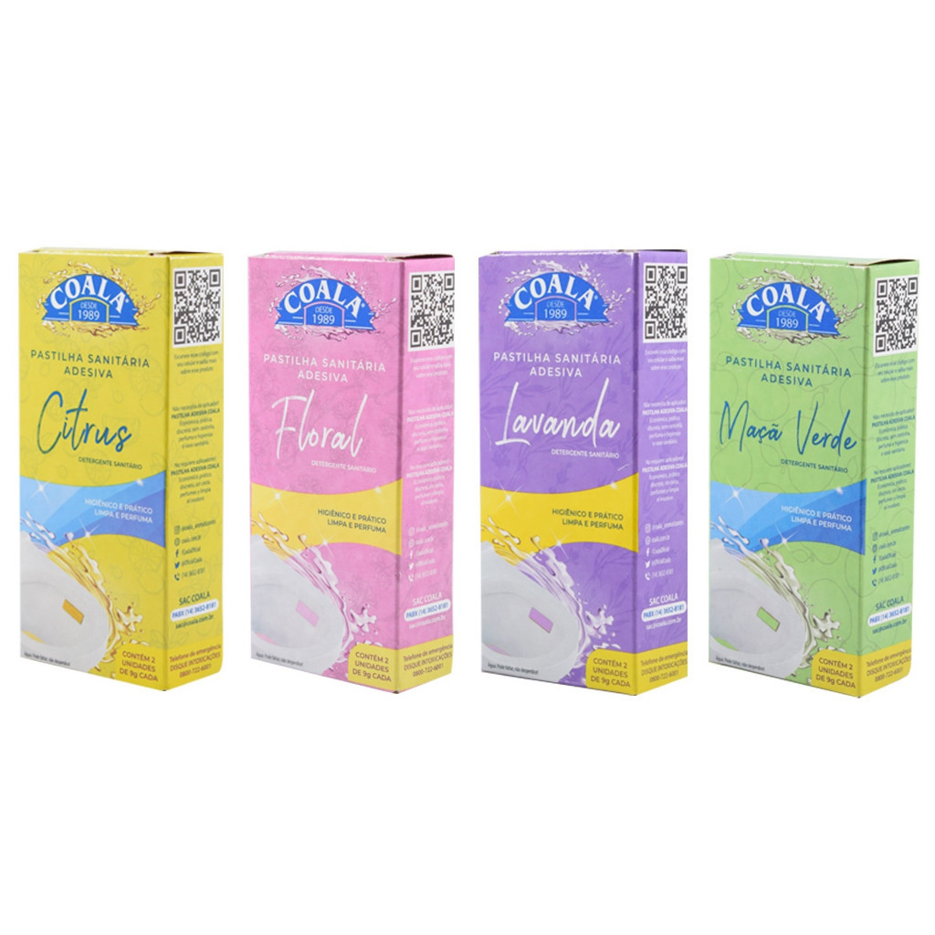 Pastilha Sanitária Adesiva - Coala - TODOS OS AROMAS - CONTÉM 2 UNIDADES DE 9G CADA em Oferta na Shopee