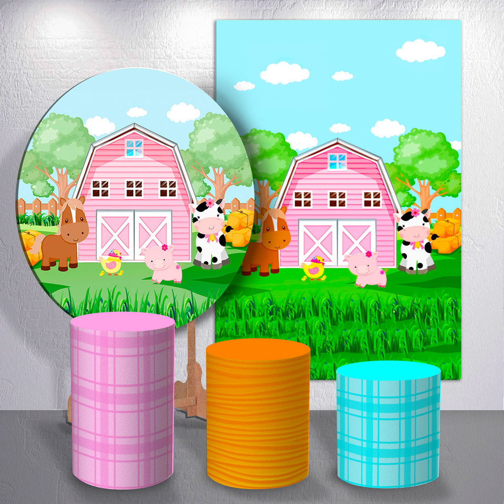 Capas Painel Para Festa Infantil Decoração Fazenda Capas Cilindro ou Capas Painel Sublimação