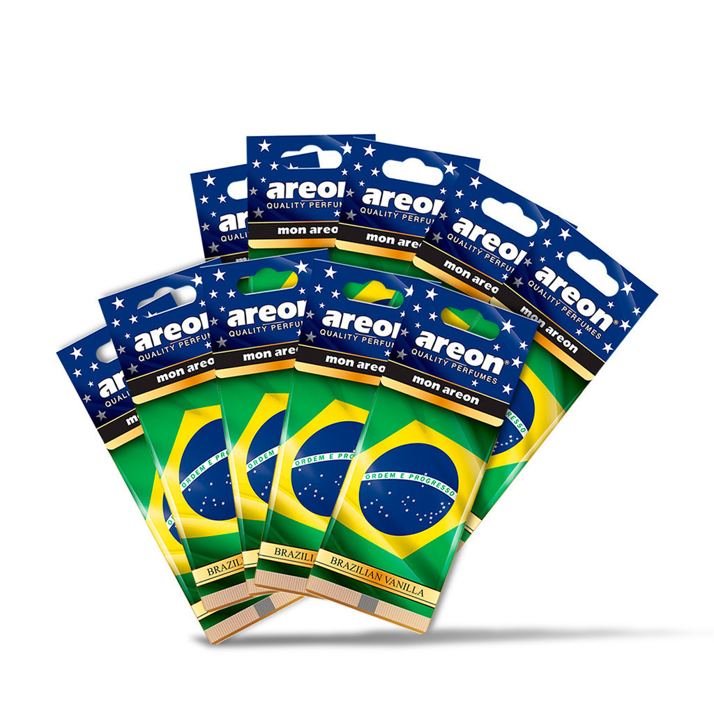 10 UN AROMATIZANTE AUTOMOTIVO MON BRAZILIAN VANILLA AREON