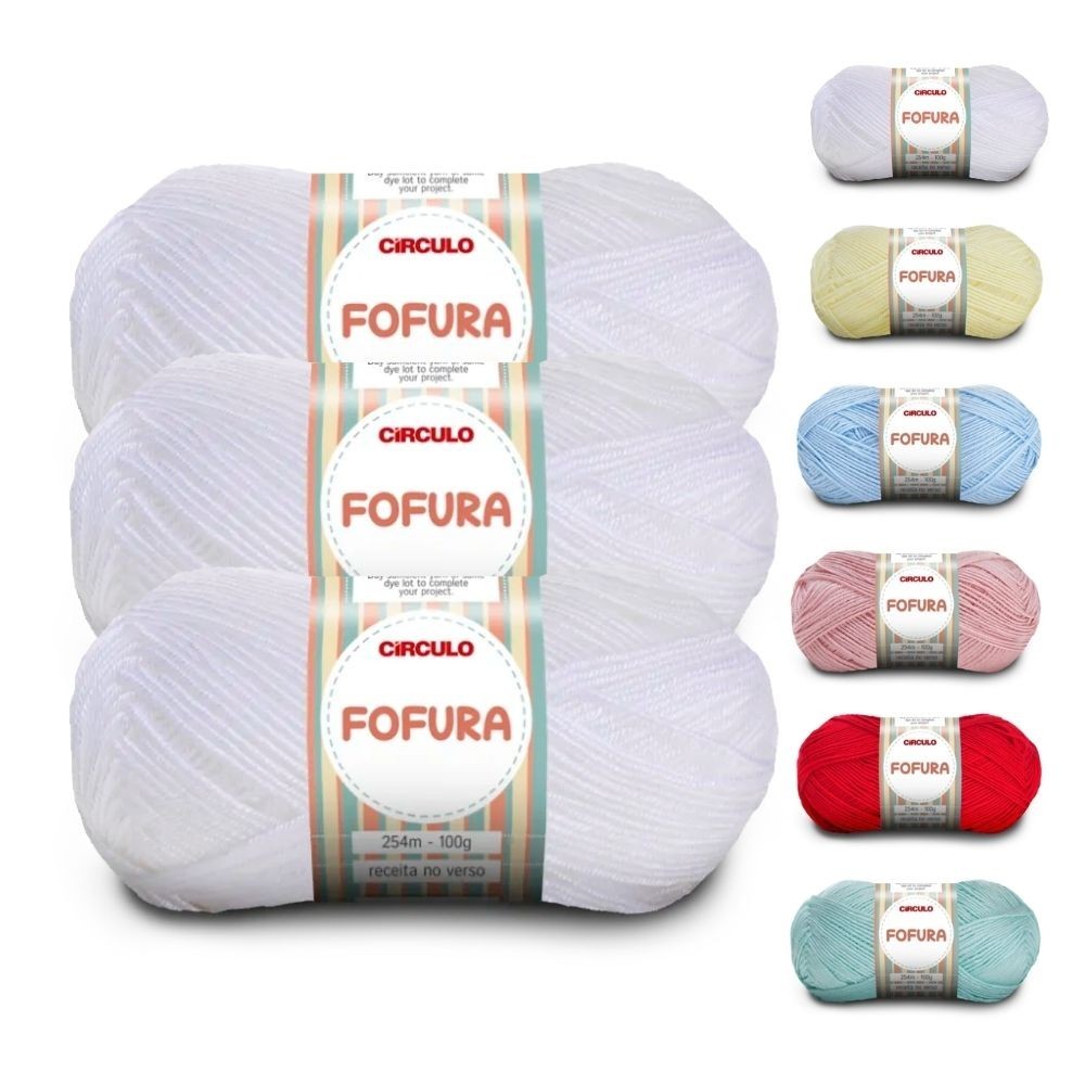 Kit 3 Lã Fio Fofura Baby e Kids para Bebê Círculo 100g