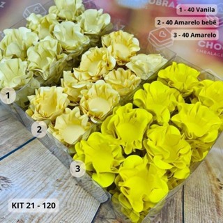KIT 120 Forminhas Para Doces Finos VANILA + AMARELO BB +AMARELO em Oferta na Shopee