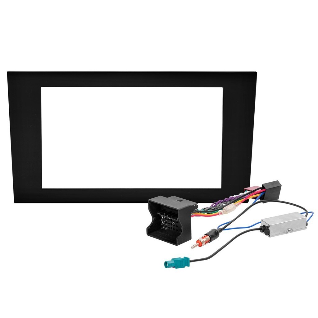Kit Moldura Painel 7 Pol Audi A4 2001 2002 2003 2004 2005 2006 2007 2008 2 Din Preto Chicote Som Plug Antena Chinês em Oferta na Shopee