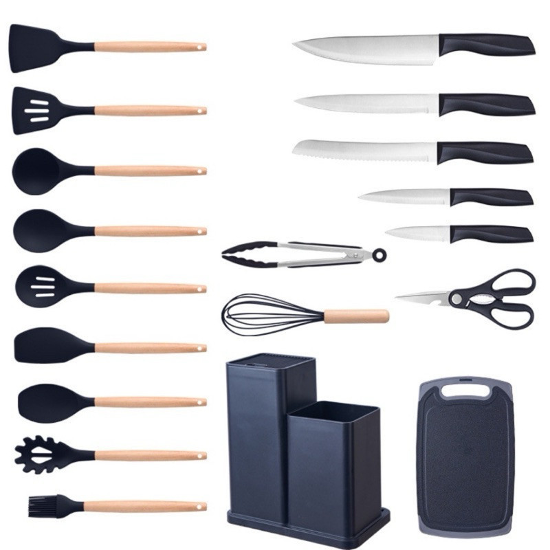 Kit 19 Peças - Jogo de Utensílios de Cozinha em Silicone Completo - Antiaderente e Resistente ao calor em Oferta na Shopee