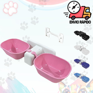 Comedouro Bebedouro Para Cachorro e Gato Elevado com Fixação na Parede