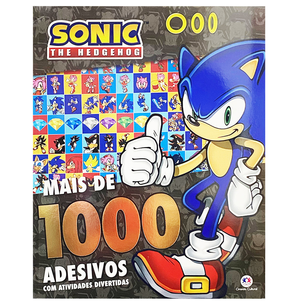 Livro Sonic The Hedgehog Com Mais 1000 Adesivos Com Atividades Divertidas Juvenil Infantil Desenhos Colorir