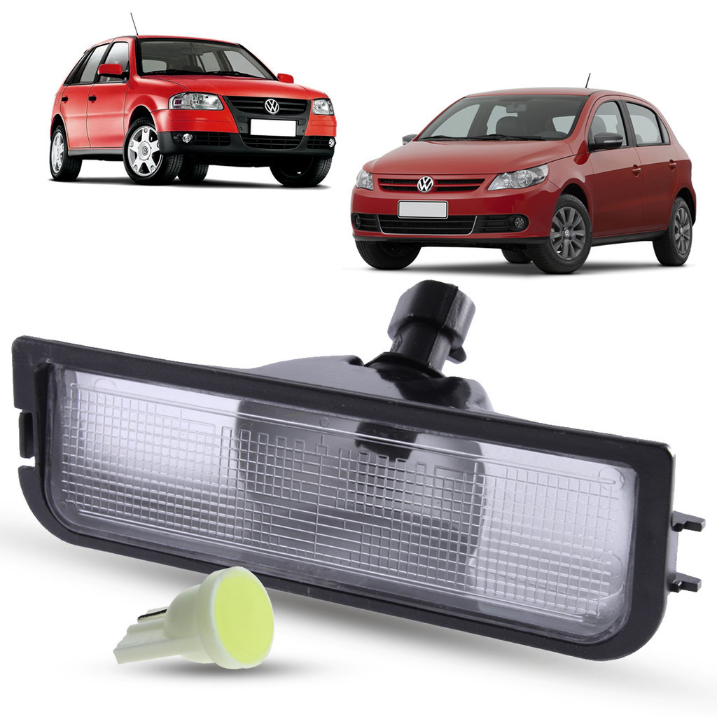 Lanterna Luz De Placa + Soquete e LED Volkswagen Gol G3 G4 2005 a 2014 G5 2008 a 2012 Voyage G5 G6 2009 a 2016