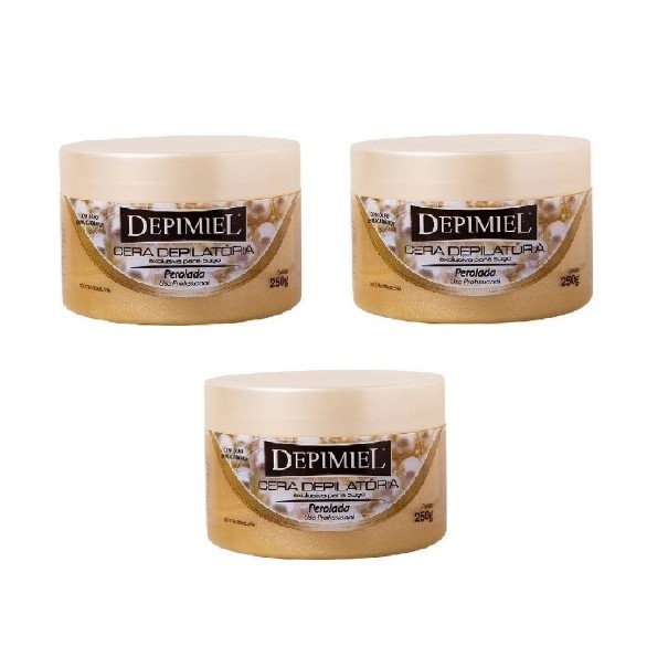 Kit Com 3 Cera Depimiel Depilatória Pérola para Buço 250gr