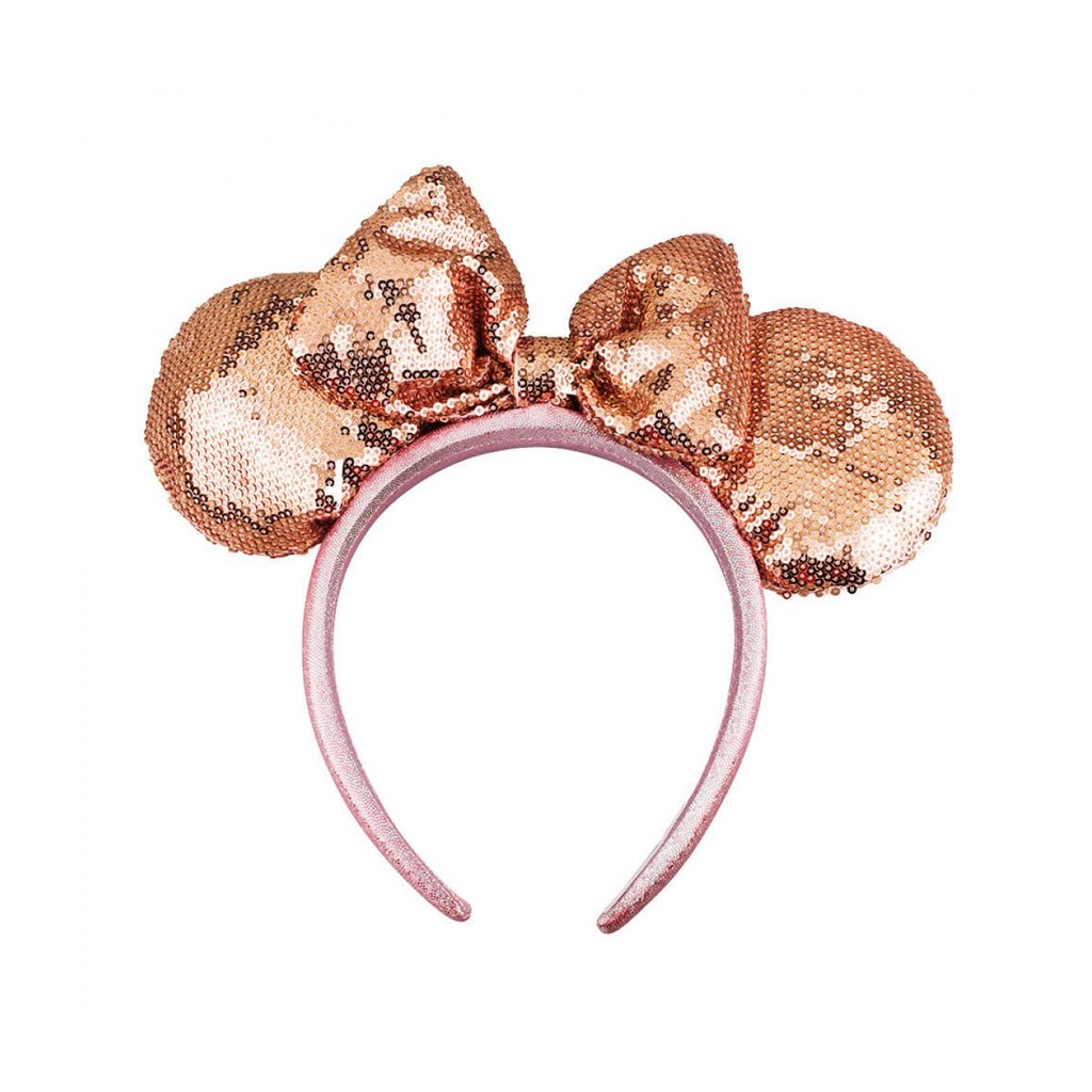 DXT101TR-D-D | Tiara Rosê Laço Orelhas lantejoulas brilhantes Minnie - Disney