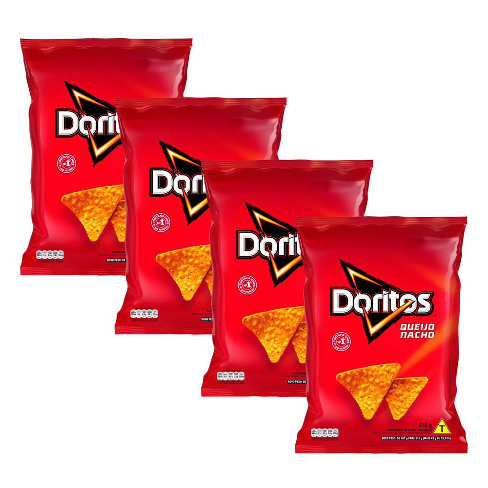 Kit 4 Doritos Elma Chips Sabor Queijo Nacho 210g em Oferta na Shopee