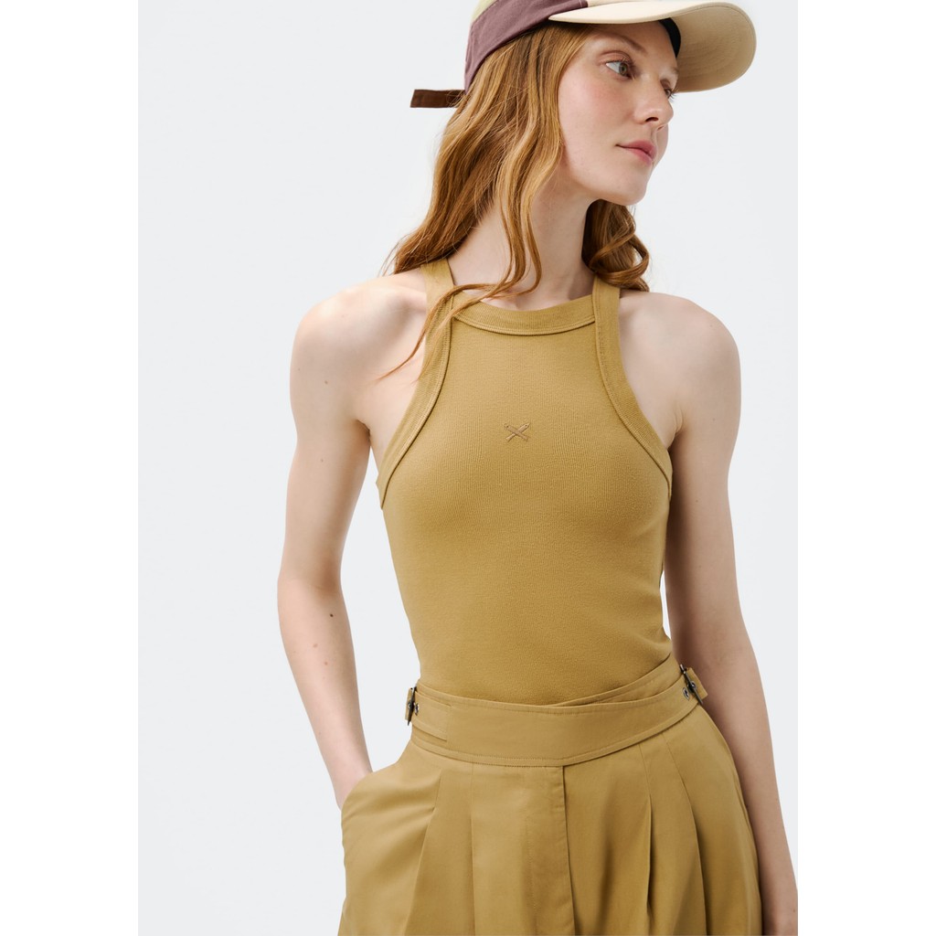 Regata Feminina Halter Neck Com Bordado
