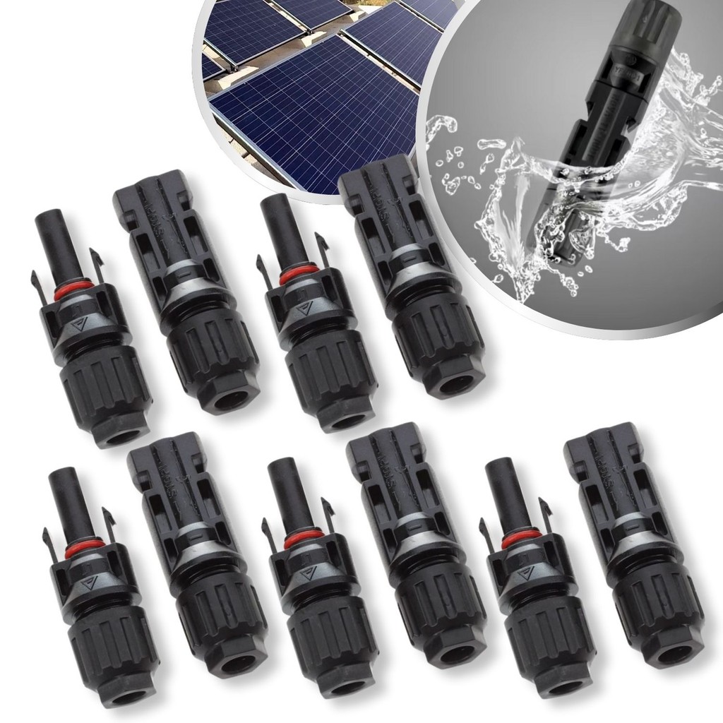 Kit 100 Pares de Plug Terminal Conector MC4 Cabo Painel Energia Solar Placa Fotovoltaica Inversor