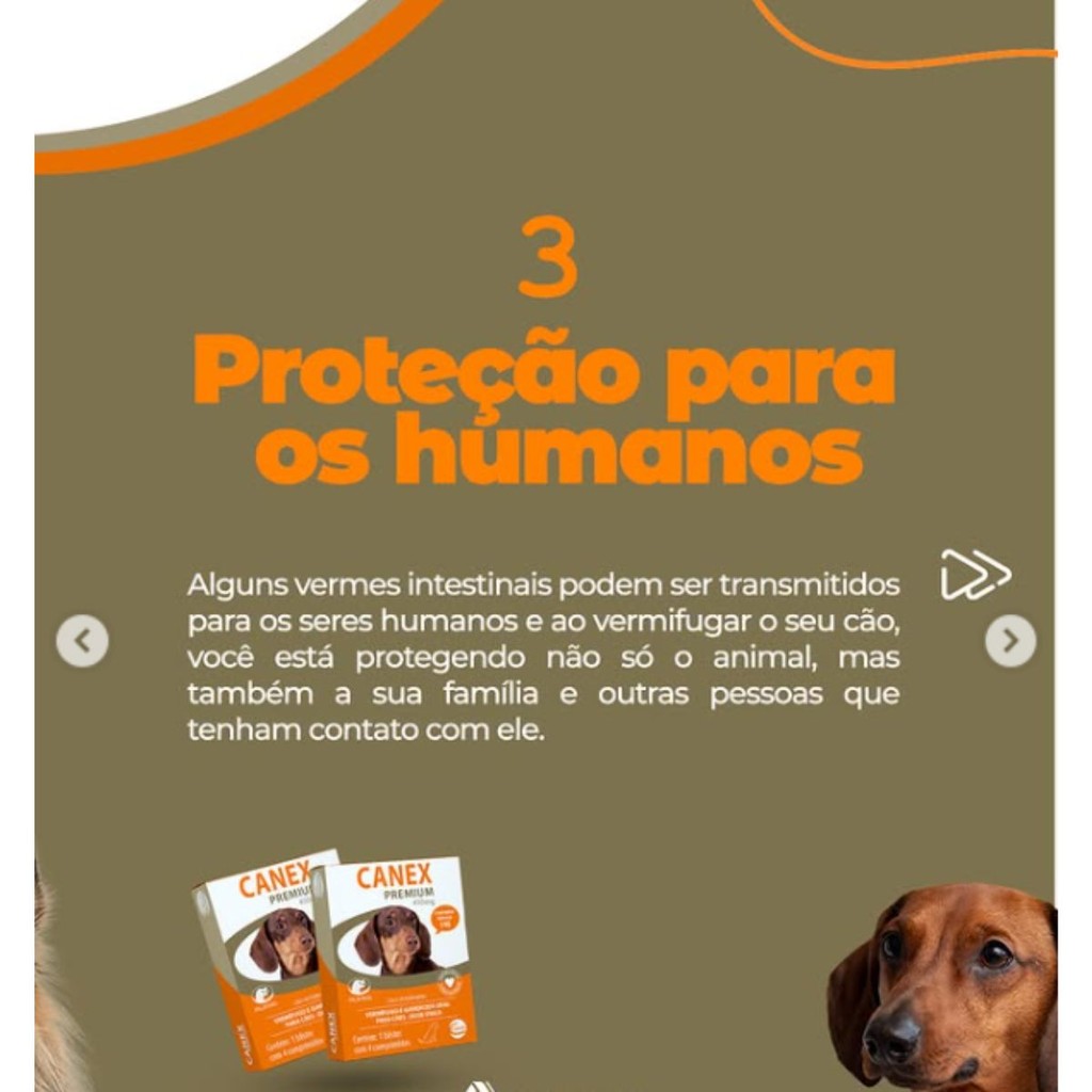 Detalhes do Canex Premium 450mg 5kg Ceva Vermífugo Contém 4 Comprimidos
