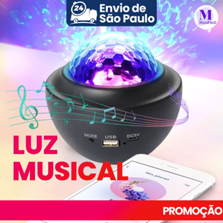Globo De Luz Com Caixa De Som LED Giratória , Luzes Coloridas De Palco 360 Graus em Oferta na Shopee
