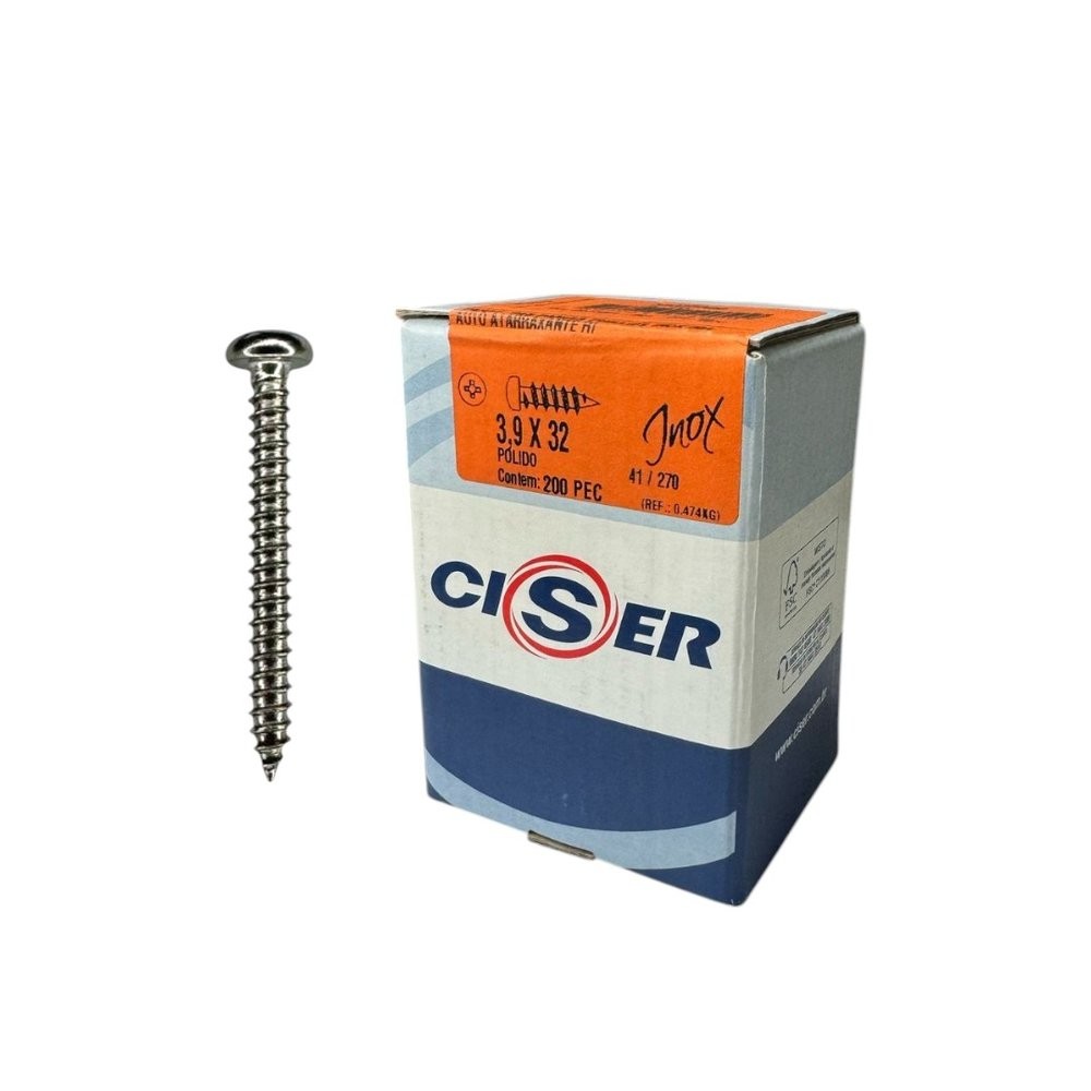 Parafuso Inox AAT Panela Phillips 3.9X32 Phillips Caixa 200 PCS