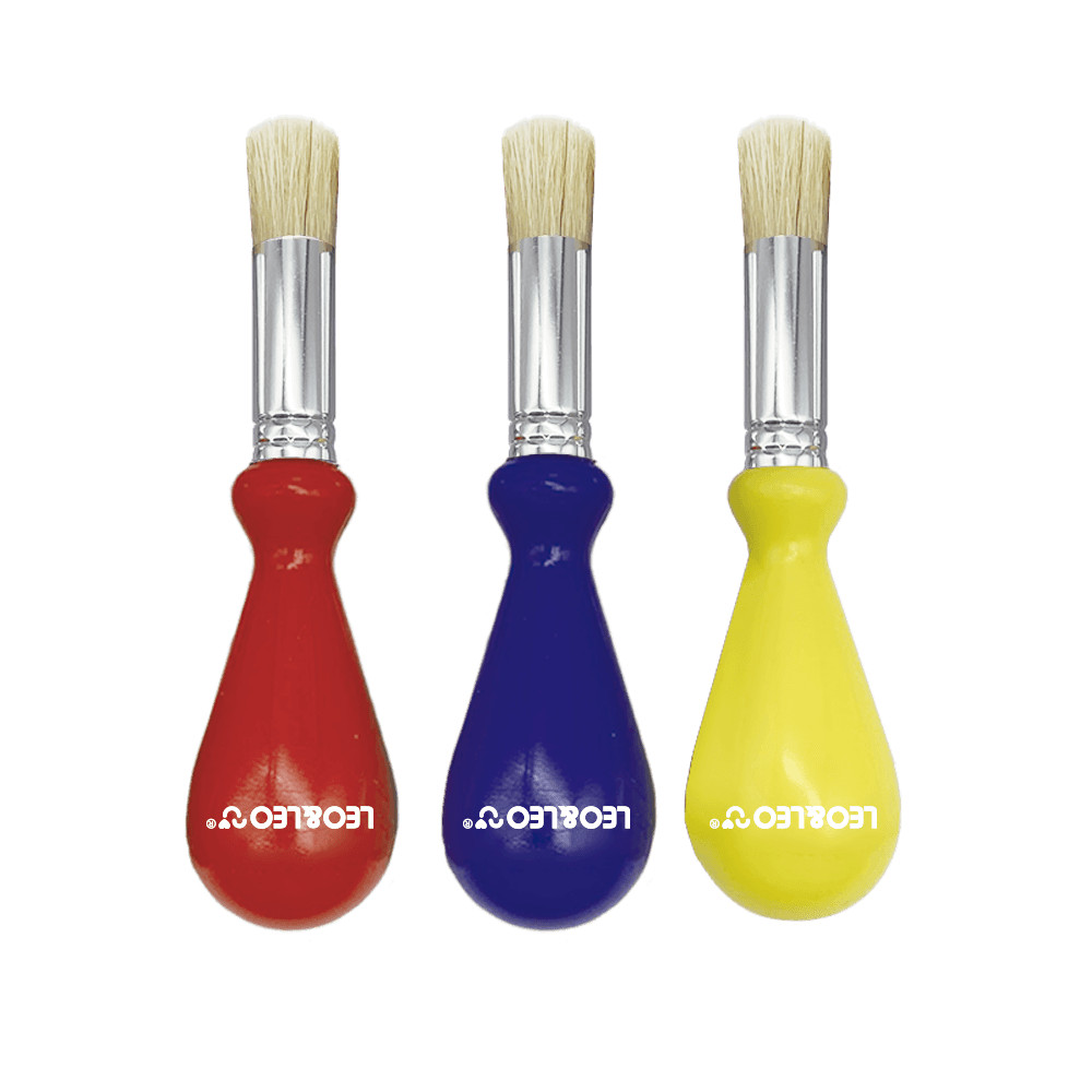 Kit Pincel Com Pega Ergonômica Ponta Redonda 3 Unidades Color Joy TEA TDAH