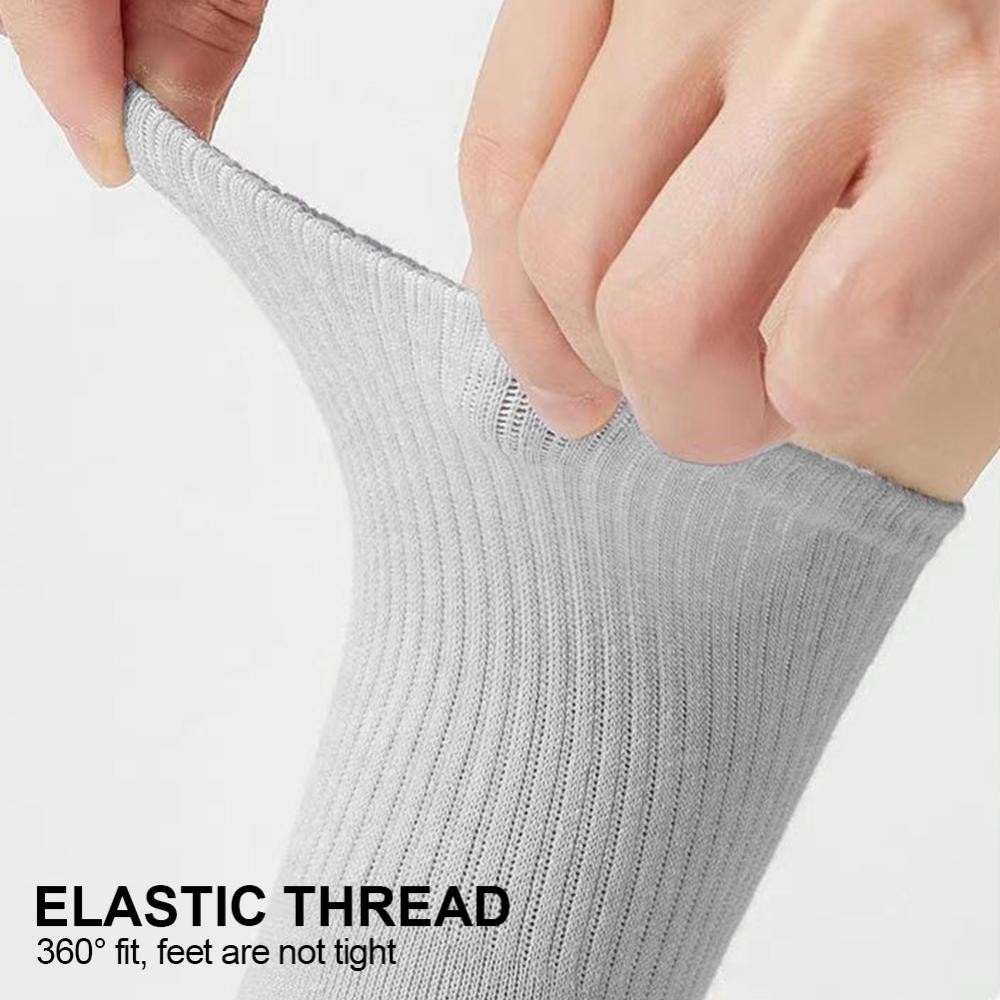 UQUEEN 1 Par De Meias De Dança De Tubo Médio Com Sola Antiderrapante Resistente Ao Desgaste De Couro Esportes Yoga Algod