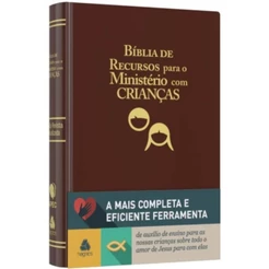 Bíblia de recursos para o ministério com crianças | APEC | Luxo PU marrom