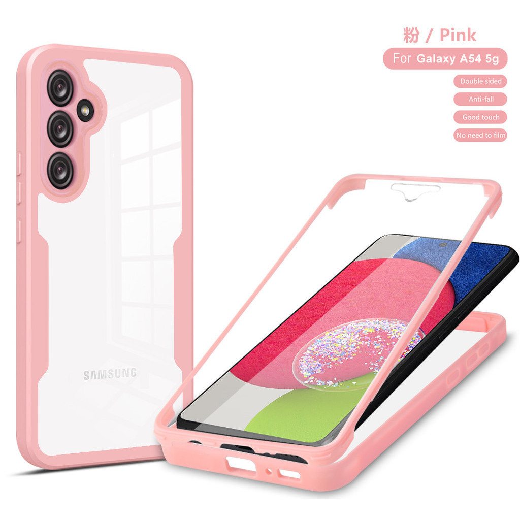 YBD 360 ° Capa Protetora Dupla Face Para Telefone Samsung Galaxy A55 A35 A13 A14 A15 A34 A54 A24 A25 M52 4G 5G A04S A05S Proteção Ultra Fina De Silicone Frontal E Traseira