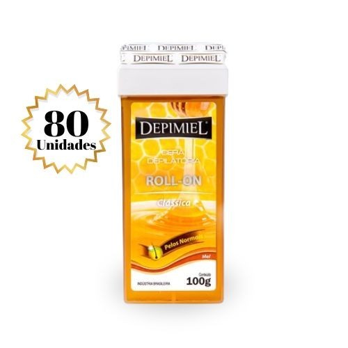 Kit c/ 80 Cera Depilatória Roll-On Clássica 100g - Depimiel