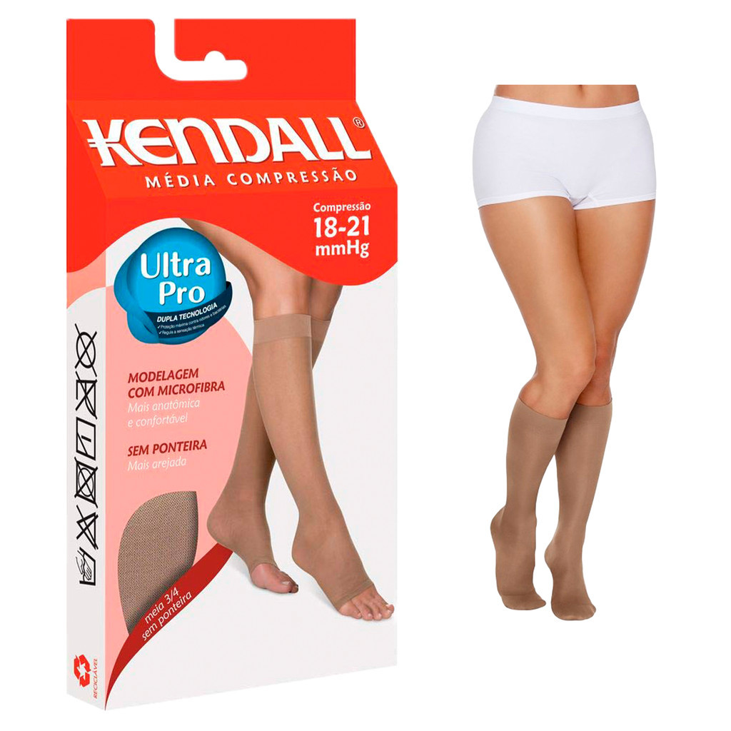 Meia 3/4 Com Ponteira Média Compressão 18-21 mmHg Kendall em Oferta na Shopee