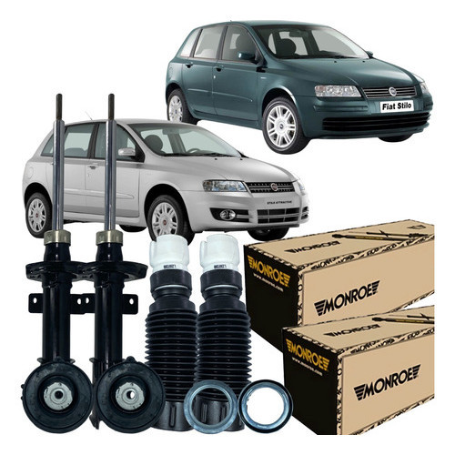 Kit Amortecedor Batente Coxim Dianteiro Stilo 2002 Á 2011