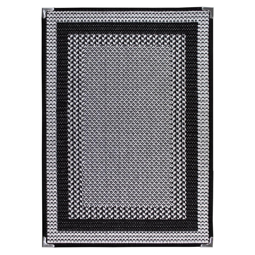 Tapete Para Sala Sisal Antiderrapante Sem Pelo Sisllê 2,00m x 2,50m S 587 Preto e Cinza Lancer