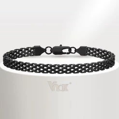 Vnox Fashionable E Minimalist Pulseira Masculina , Corrente De Elos De Malha De Aço Inoxidável , De Jóias Femininas