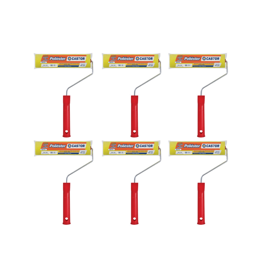 Kit 6 Rolos de Espuma Poliéster 15cm c/ Cabo - Castor em Oferta na Shopee